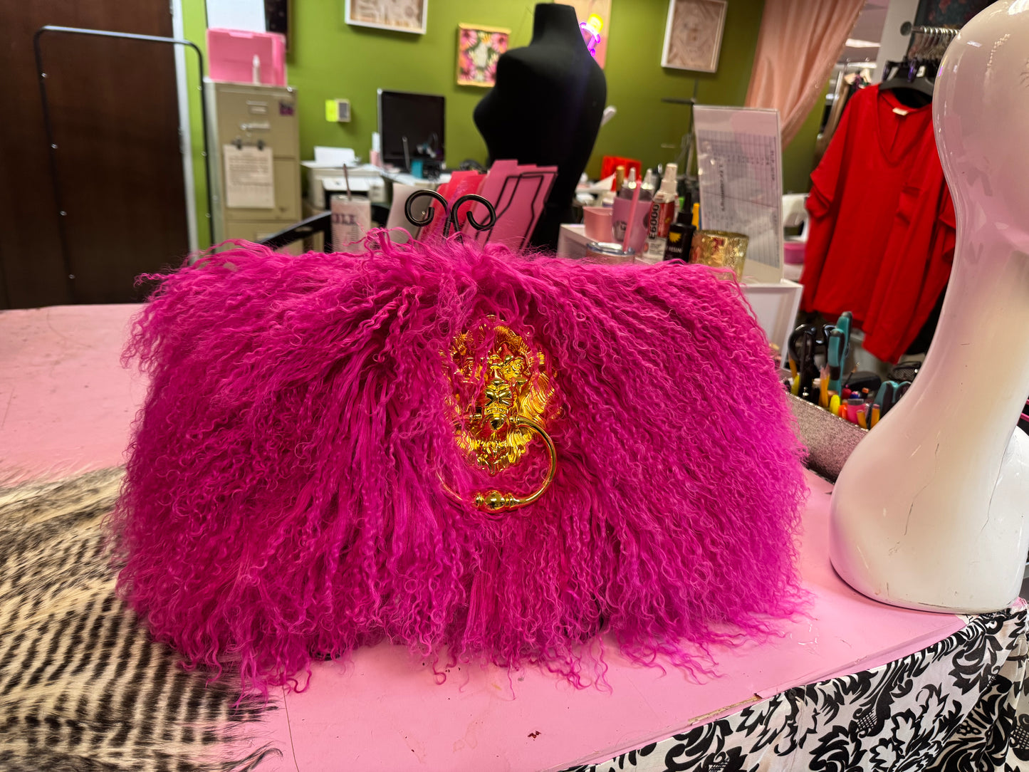 THE AUDACITY | Tibetan Lamb Oversized Envelope Clutch