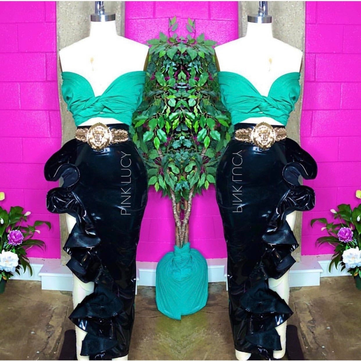 Trophy Wife Latex Ruffle Skirt
