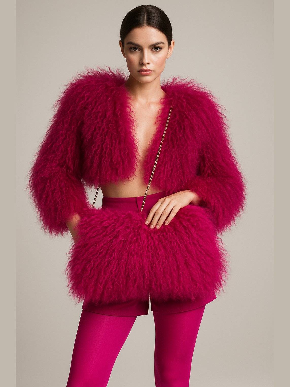 Haute Hysteria- Genuine Tibetan Lamb Fur Bolero