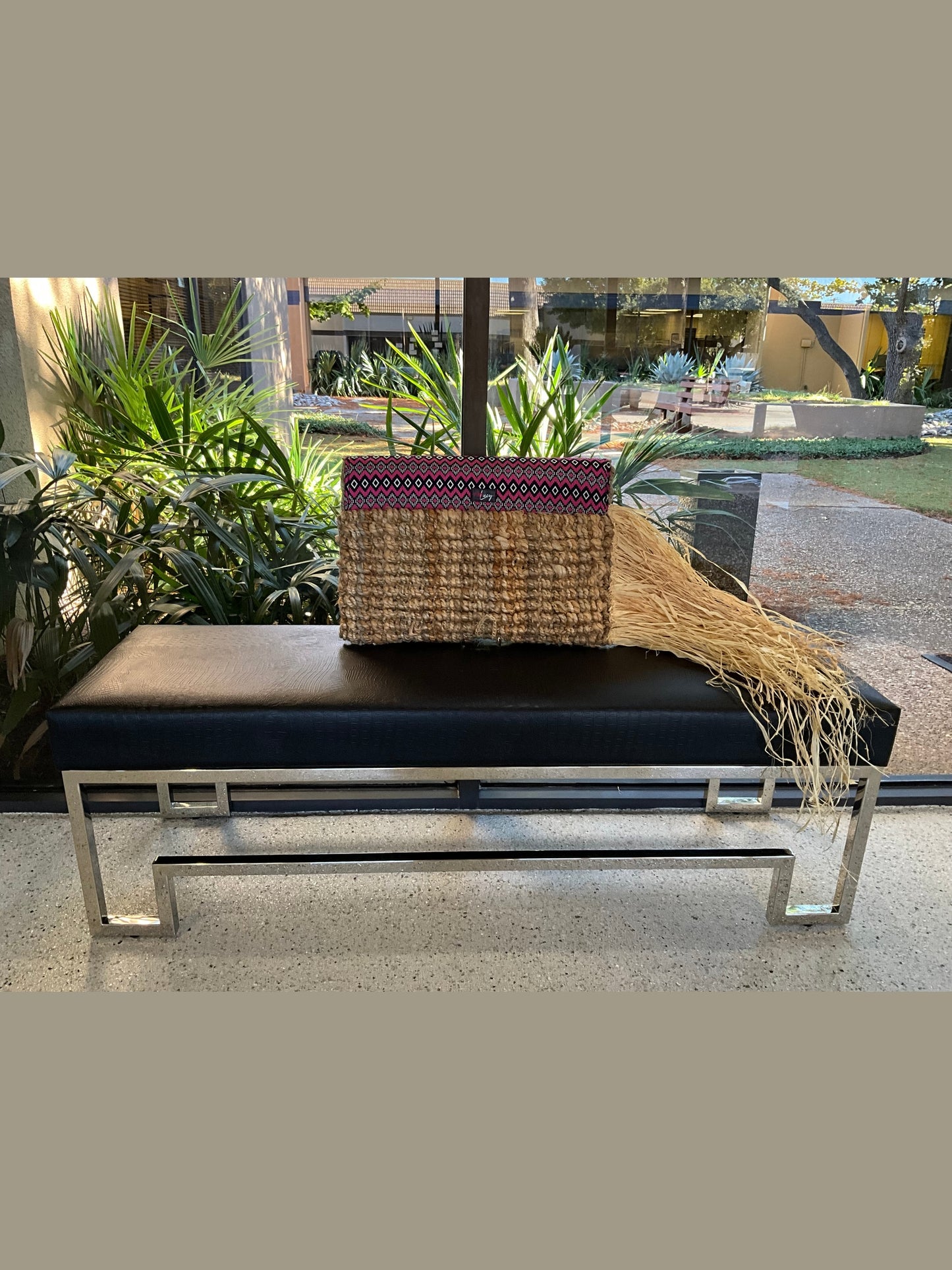 Raffia Moon- Hand woven oversized clutch