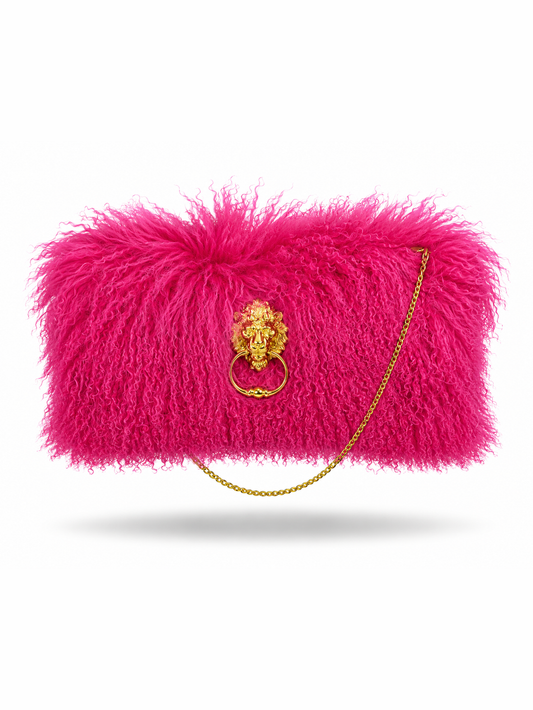 Hear Me Roar - GENUINE Tibetan Lamb Cross Body Oversized Bag