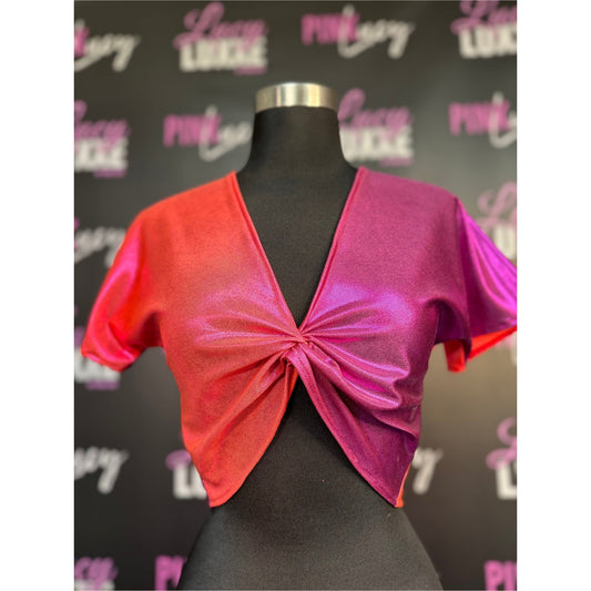 Don’t Get it Twisted - Ombré Plunging Neckline Top