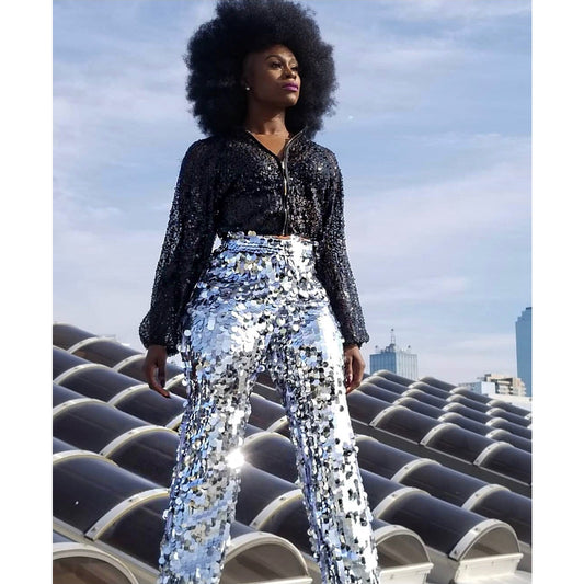 No Shade -sequin paillette slacks