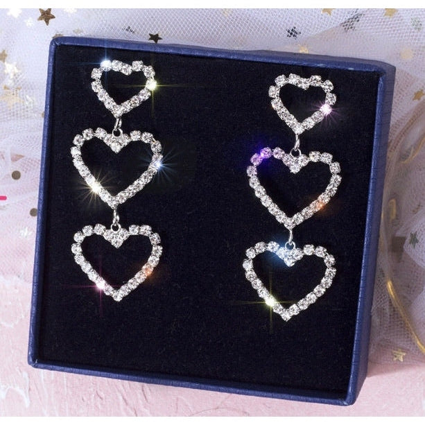 Triple Studded Love Danglers