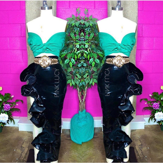 Trophy Wife Latex Ruffle Skirt